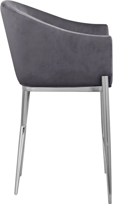 Xavier Grey Velvet Counter Stool - Bargain Furniture (Detroit, MI)