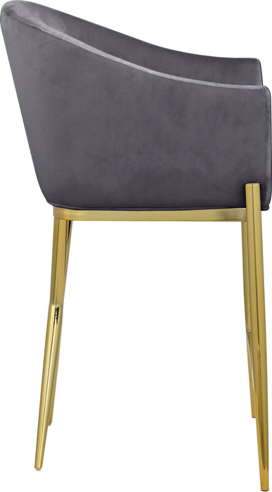 Xavier Grey Velvet Counter Stool - Bargain Furniture (Detroit, MI)