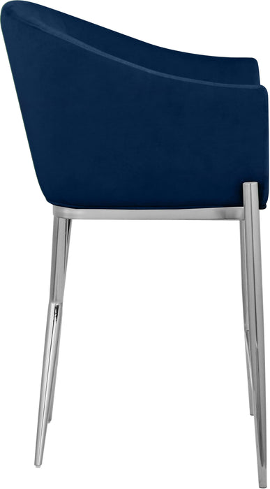 Xavier Navy Velvet Counter Stool - Bargain Furniture (Detroit, MI)