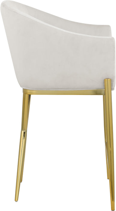 Xavier Cream Velvet Counter Stool - Bargain Furniture (Detroit, MI)
