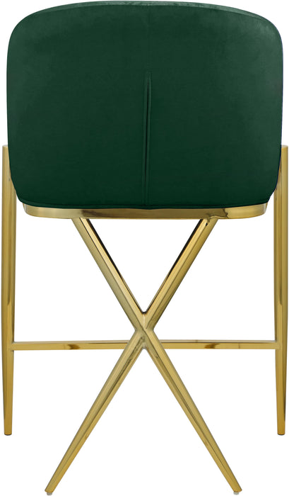 Xavier Green Velvet Counter Stool - Bargain Furniture (Detroit, MI)