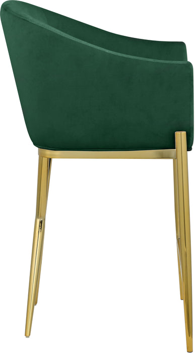 Xavier Green Velvet Counter Stool - Bargain Furniture (Detroit, MI)