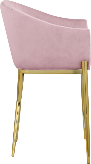 Xavier Pink Velvet Counter Stool - Bargain Furniture (Detroit, MI)