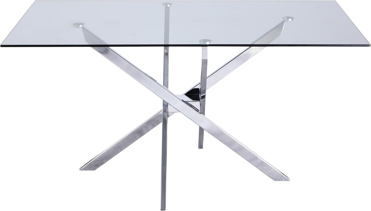 Xander Chrome Dining Table - Bargain Furniture (Detroit, MI)