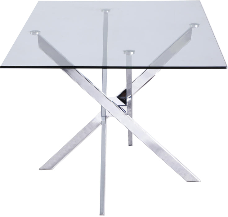 Xander Chrome Dining Table - Bargain Furniture (Detroit, MI)