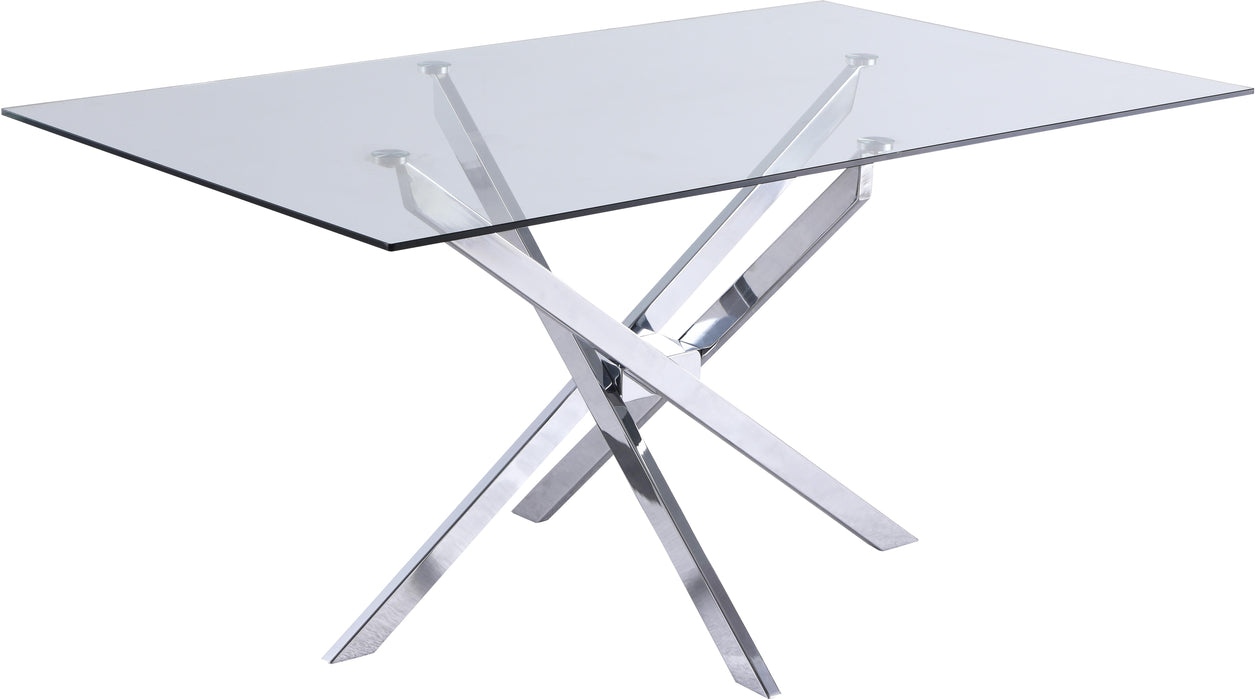 Xander Chrome Dining Table - Bargain Furniture (Detroit, MI)