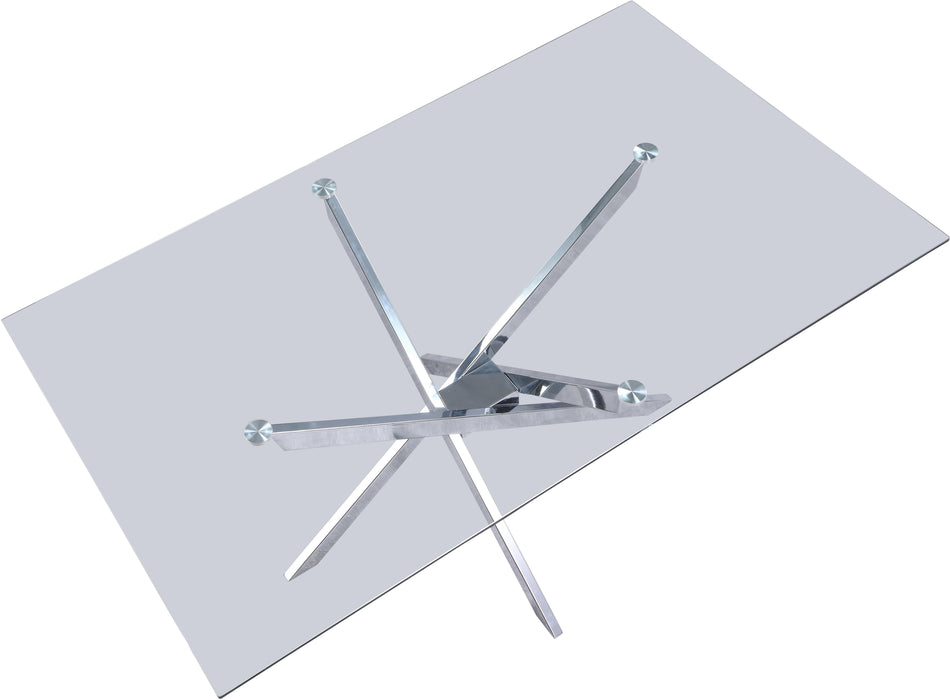 Xander Chrome Dining Table - Bargain Furniture (Detroit, MI)