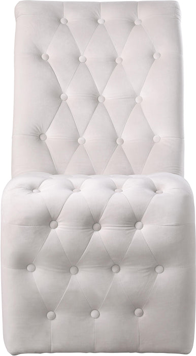 Curve Cream Velvet Dining Chair - Bargain Furniture (Detroit, MI)