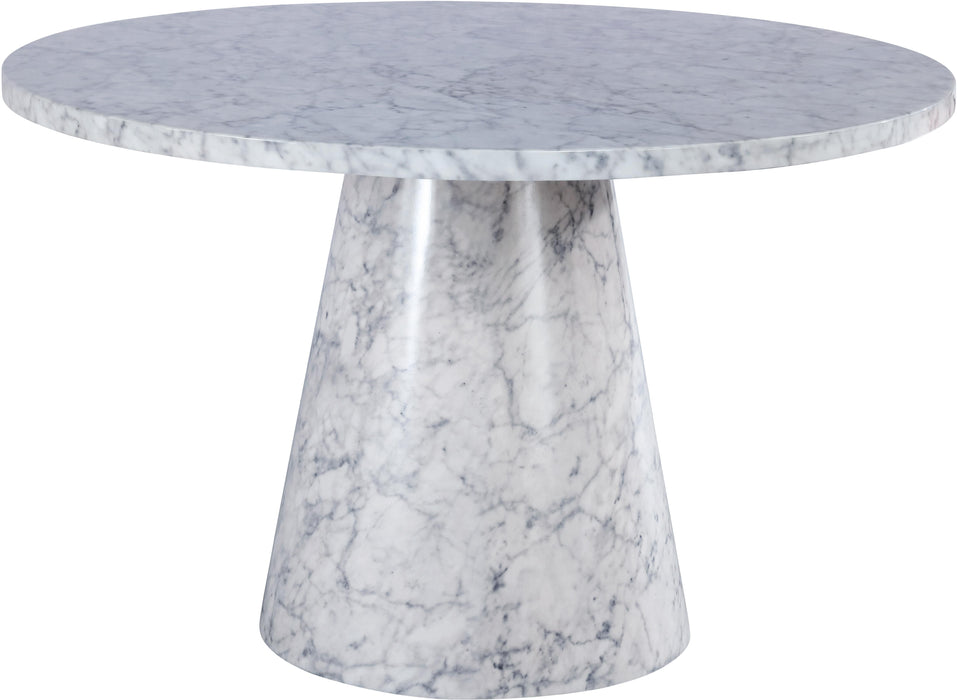 Omni White Faux Marble Dining Table - Bargain Furniture (Detroit, MI)