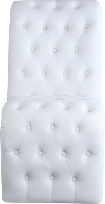 Curve White Faux Leather Dining Chair - Bargain Furniture (Detroit, MI)