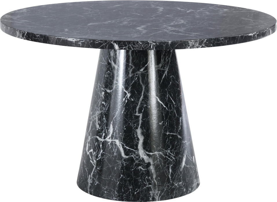 Omni Black Faux Marble Dining Table - Bargain Furniture (Detroit, MI)
