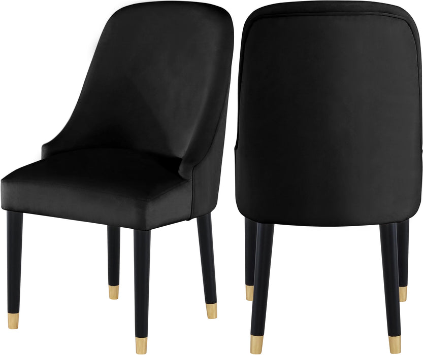 Omni Black Velvet Dining Chair - Bargain Furniture (Detroit, MI)