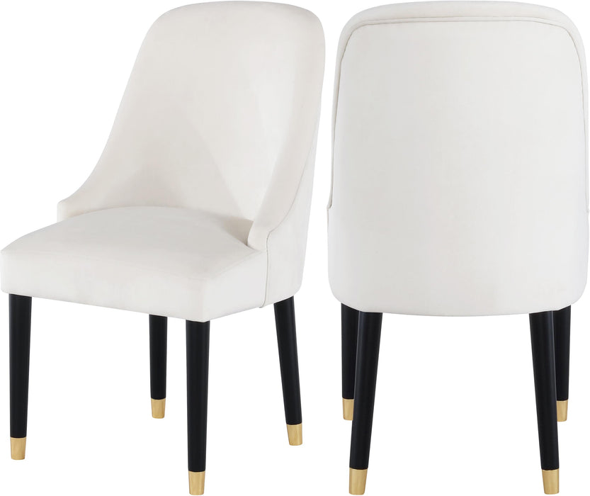 Omni Cream Velvet Dining Chair - Bargain Furniture (Detroit, MI)