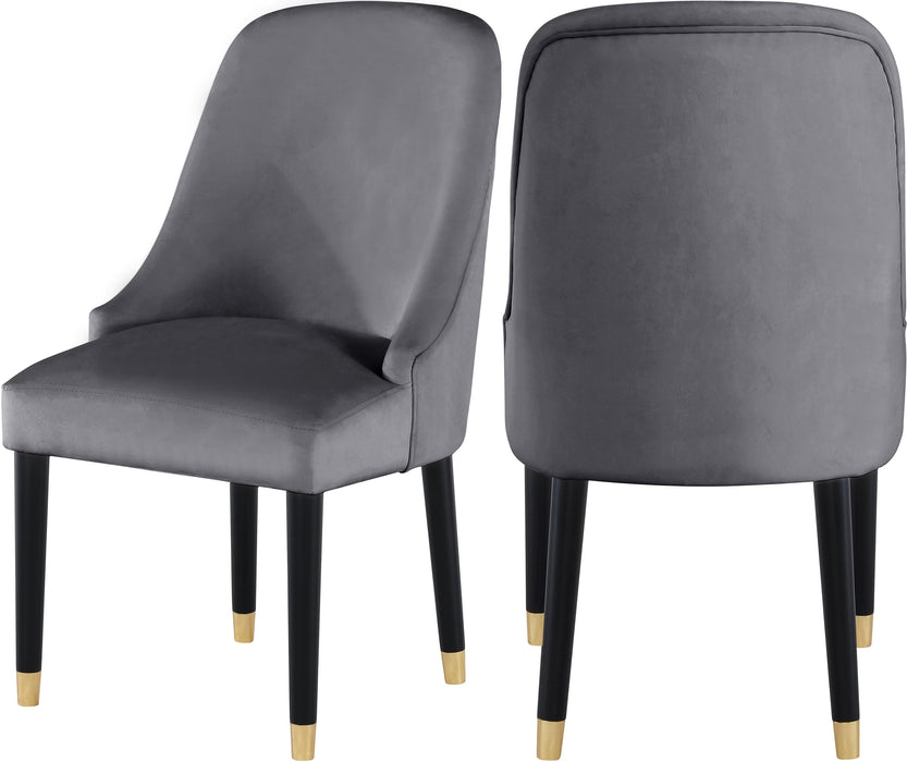 Omni Grey Velvet Dining Chair - Bargain Furniture (Detroit, MI)