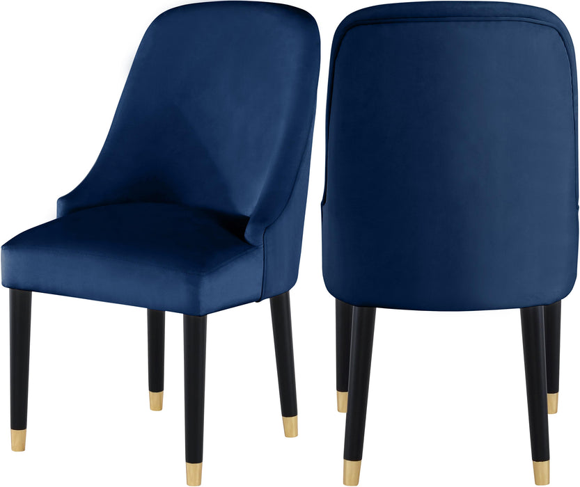 Omni Navy Velvet Dining Chair - Bargain Furniture (Detroit, MI)
