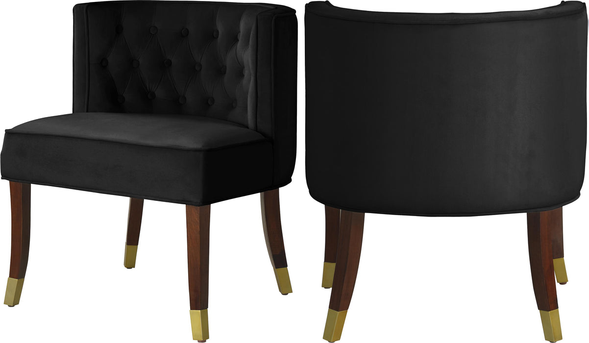 Perry Black Velvet Dining Chair - Bargain Furniture (Detroit, MI)