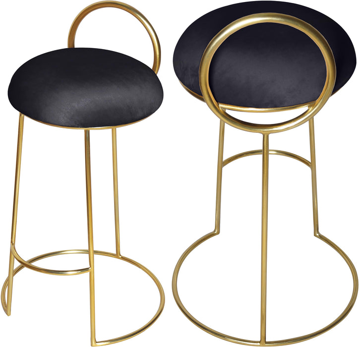 Ring Black Velvet Counter Stool - Bargain Furniture (Detroit, MI)