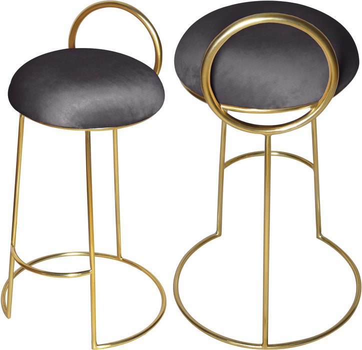 Ring Grey Velvet Counter Stool - Bargain Furniture (Detroit, MI)