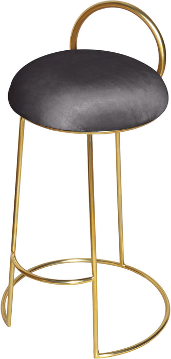 Ring Grey Velvet Counter Stool - Bargain Furniture (Detroit, MI)