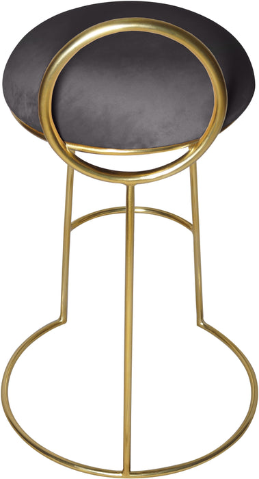 Ring Grey Velvet Counter Stool - Bargain Furniture (Detroit, MI)
