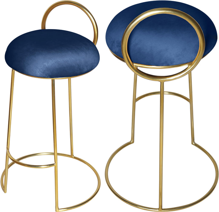 Ring Navy Velvet Counter Stool - Bargain Furniture (Detroit, MI)