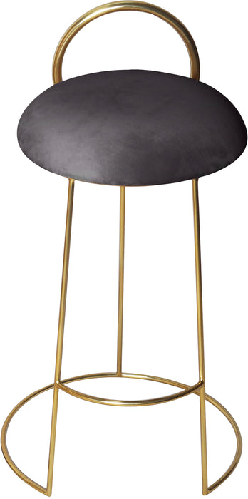 Ring Grey Velvet Counter Stool - Bargain Furniture (Detroit, MI)