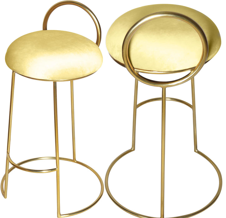 Ring Yellow Velvet Counter Stool - Bargain Furniture (Detroit, MI)