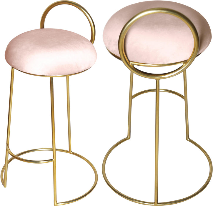 Ring Pink Velvet Counter Stool - Bargain Furniture (Detroit, MI)