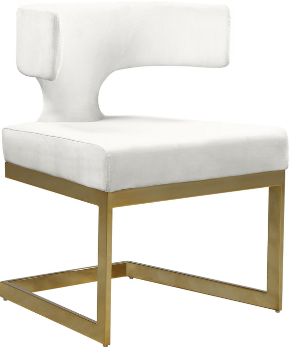 Alexandra Cream Velvet Dining Chair - Bargain Furniture (Detroit, MI)