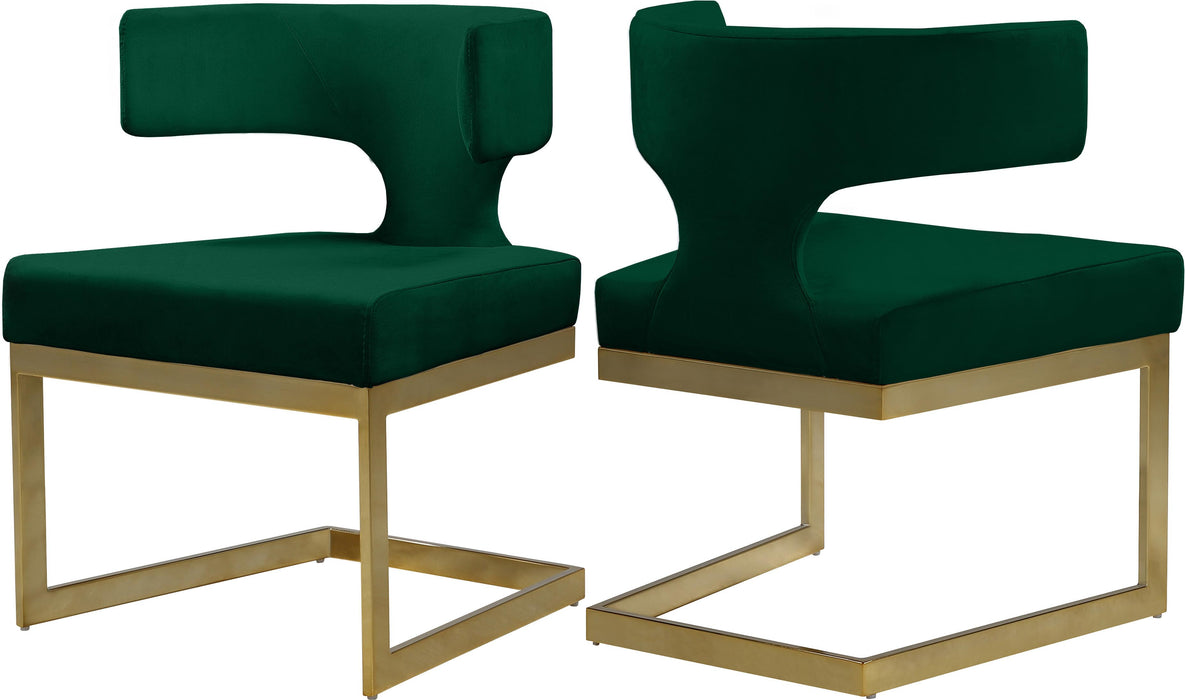 Alexandra Green Velvet Dining Chair - Bargain Furniture (Detroit, MI)