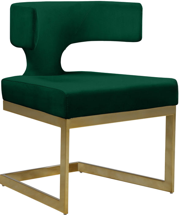 Alexandra Green Velvet Dining Chair - Bargain Furniture (Detroit, MI)
