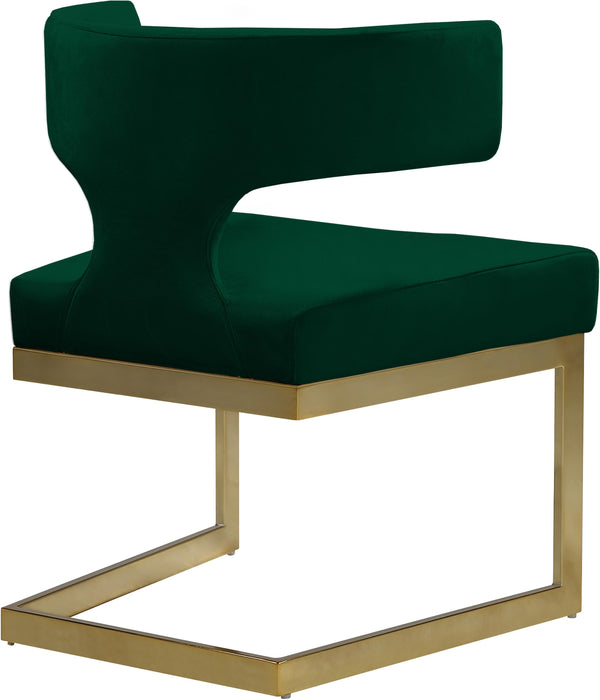 Alexandra Green Velvet Dining Chair - Bargain Furniture (Detroit, MI)