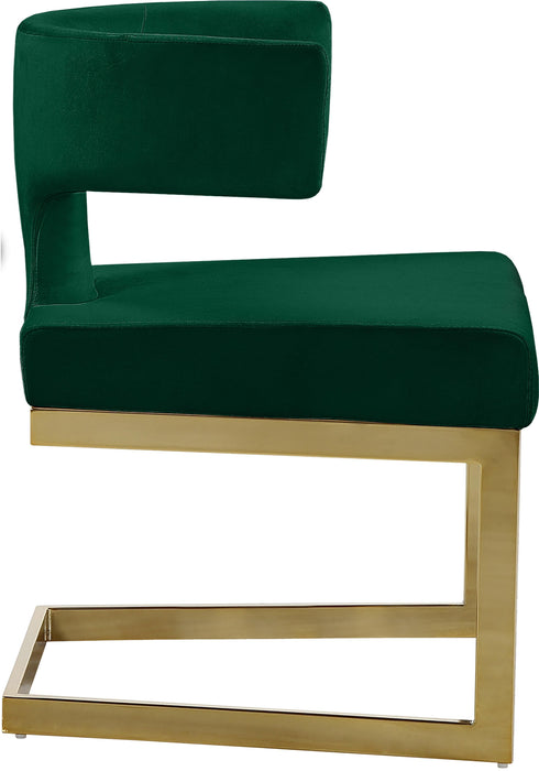 Alexandra Green Velvet Dining Chair - Bargain Furniture (Detroit, MI)