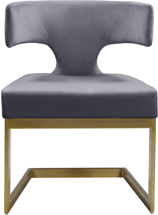 Alexandra Grey Velvet Dining Chair - Bargain Furniture (Detroit, MI)