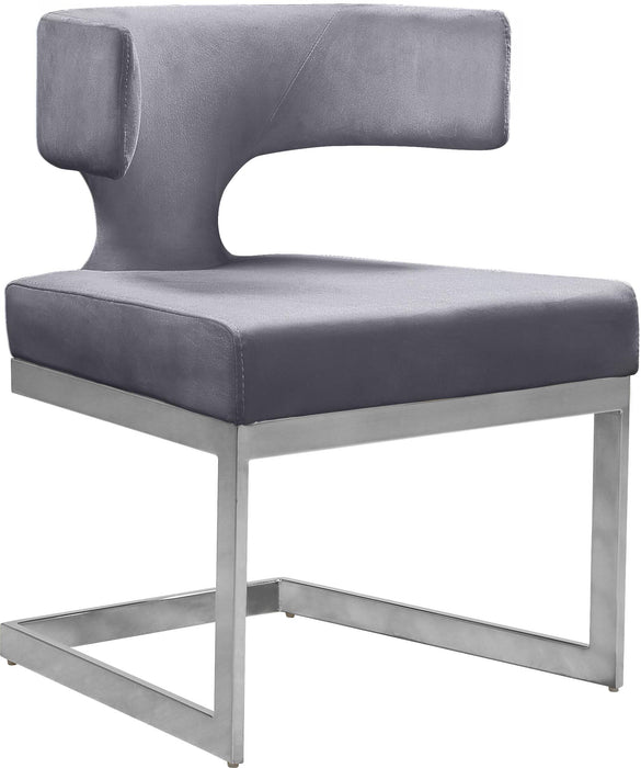 Alexandra Grey Velvet Dining Chair - Bargain Furniture (Detroit, MI)