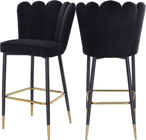 Lily Black Velvet Stool - Bargain Furniture (Detroit, MI)