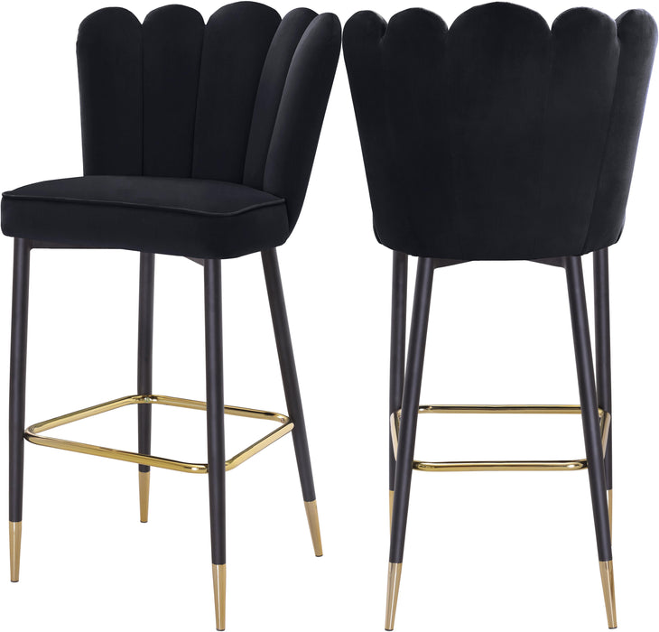 Lily Black Velvet Stool - Bargain Furniture (Detroit, MI)