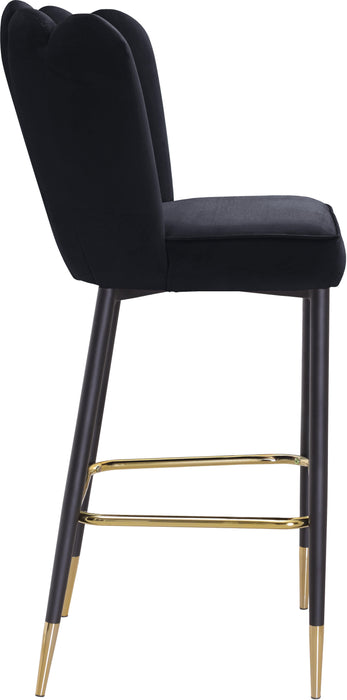 Lily Black Velvet Stool - Bargain Furniture (Detroit, MI)