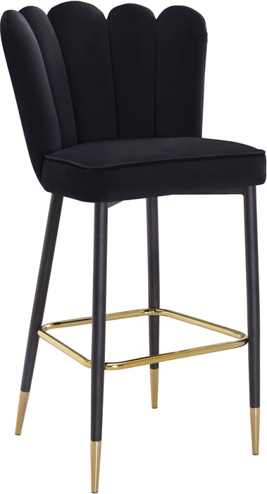 Lily Black Velvet Stool - Bargain Furniture (Detroit, MI)