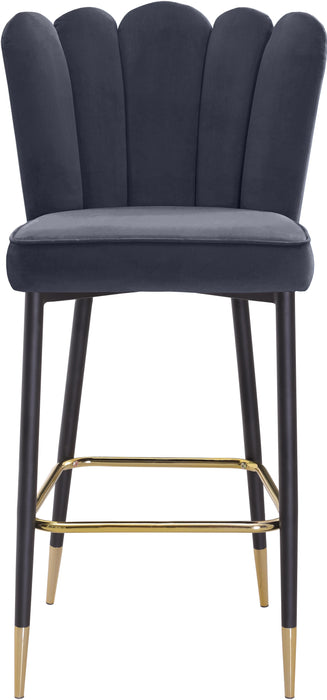 Lily Grey Velvet Stool - Bargain Furniture (Detroit, MI)