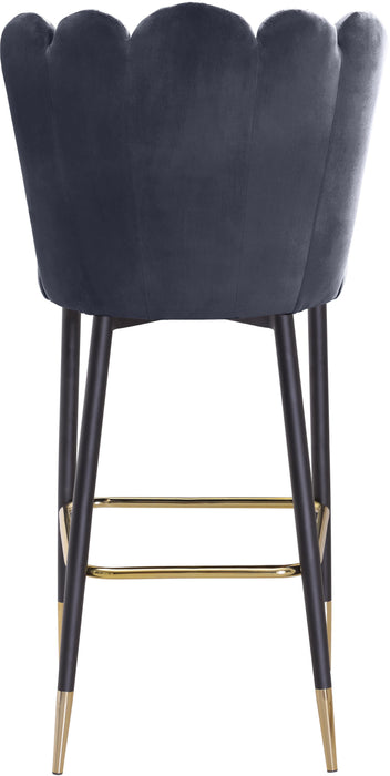 Lily Grey Velvet Stool - Bargain Furniture (Detroit, MI)