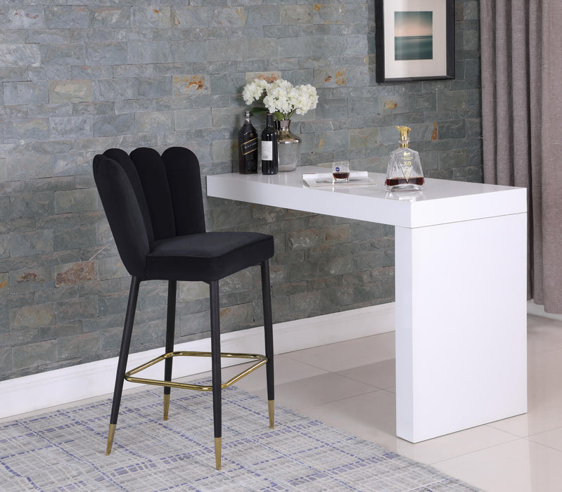 Lily Black Velvet Stool - Bargain Furniture (Detroit, MI)