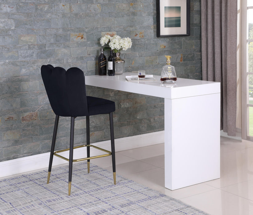Lily Black Velvet Stool - Bargain Furniture (Detroit, MI)