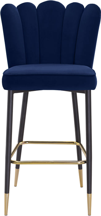 Lily Navy Velvet Stool - Bargain Furniture (Detroit, MI)