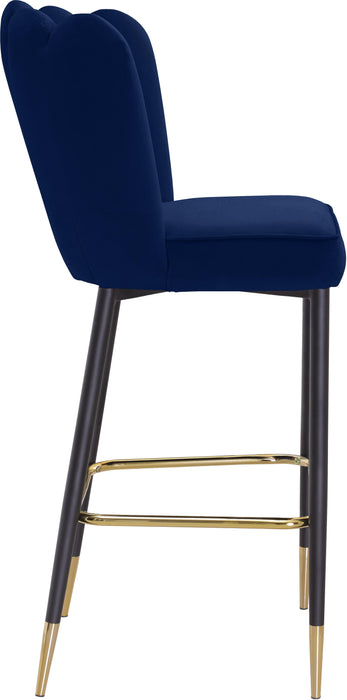 Lily Navy Velvet Stool - Bargain Furniture (Detroit, MI)
