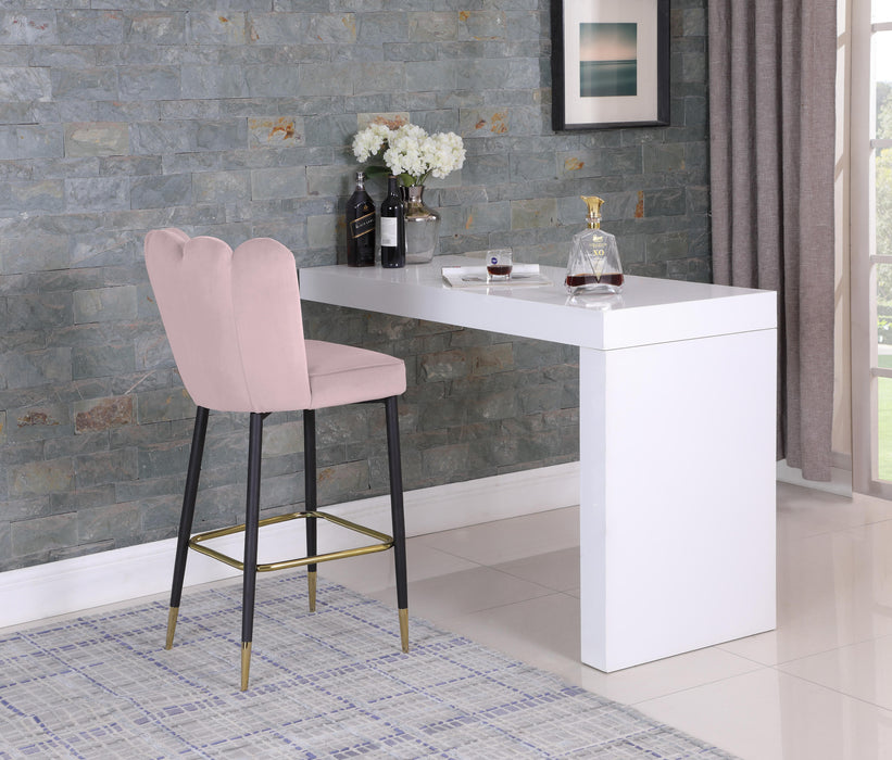 Lily Pink Velvet Stool - Bargain Furniture (Detroit, MI)