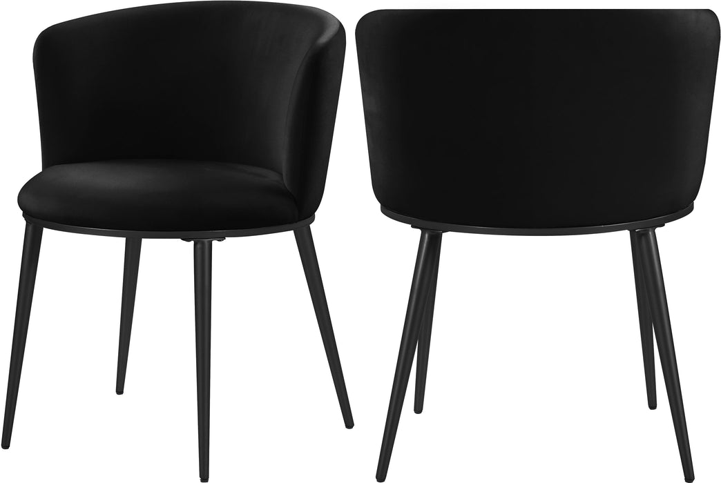 Skylar Black Velvet Dining Chair - Bargain Furniture (Detroit, MI)