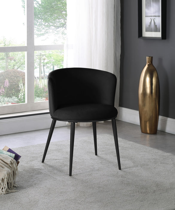Skylar Black Velvet Dining Chair - Bargain Furniture (Detroit, MI)