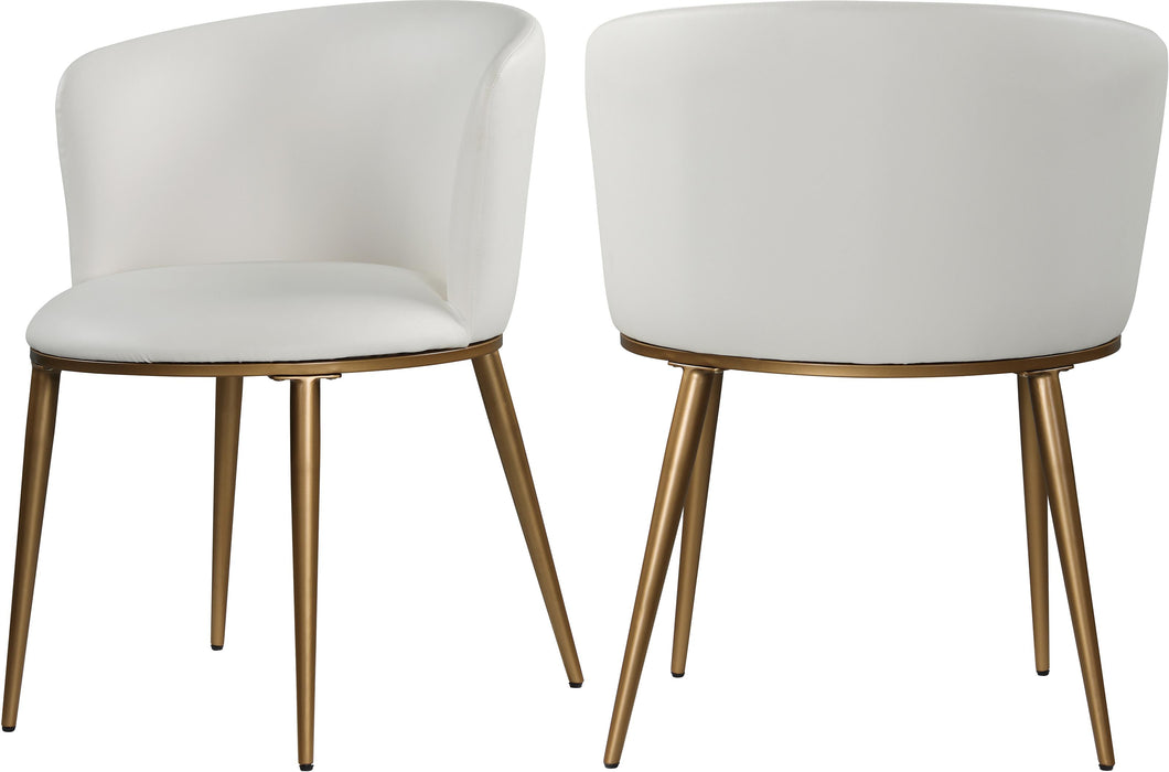 Skylar White Faux Leather Dining Chair - Bargain Furniture (Detroit, MI)