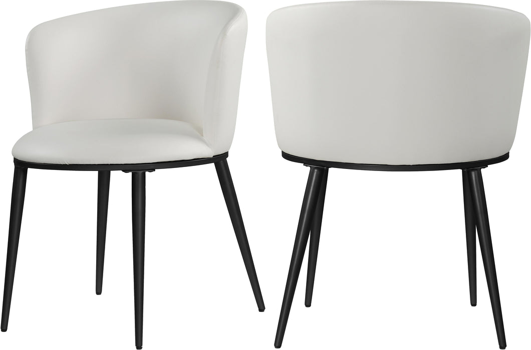 Skylar White Faux Leather Dining Chair - Bargain Furniture (Detroit, MI)